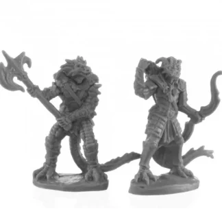 Dragonfolk Fighter and Ranger #44146 Bones Black Unpainted Plastic Figures - Your Source for Gaming Essentials Online