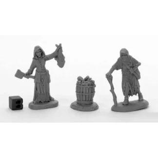 Dreadmere Townsfolk: Fishwife & Crone (2) #44033 Bones Black Plastic - Your Source for Gaming Essentials Shop
