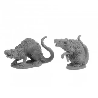 Dungeon Dwellers Barrow Rats (2) #07035 Bones USA Unpainted Plastic Figures - Your Source for Gaming Essentials Store