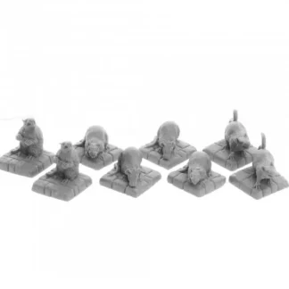 Dungeon Dwellers Dire Rats (8) #07036 Bones USA Unpainted Plastic Figures - Your Source for Gaming Essentials New