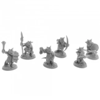 Dungeon Dwellers Ratpelt Kobold Warriors (6) #07054 Bones USA Unpainted Plastic - Your Source for Gaming Essentials Online