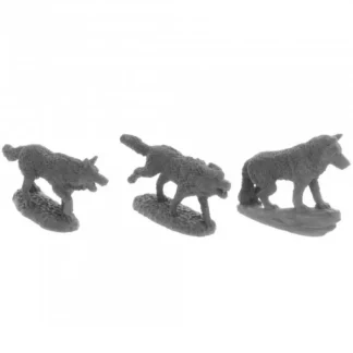 Dungeon Dwellers Wolf Pack (3) #07038 Bones USA Unpainted Plastic Figures - Your Source for Gaming Essentials Online