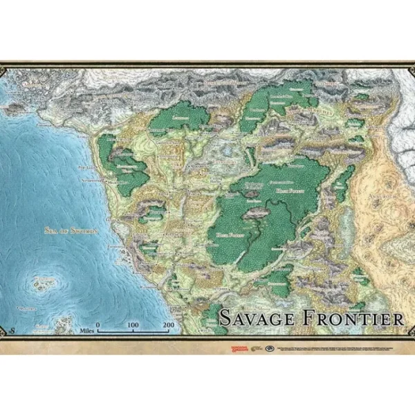 Dungeons and Dragons Forgotten Realms Savage Frontier RPG Map - Your Source for Gaming Essentials Shop