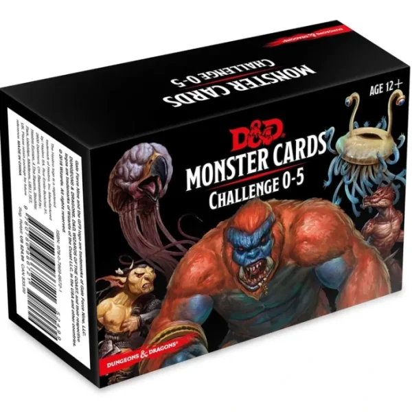 Dungeons and Dragons RPG Monster Cards - 177 Cards with Challenge Rating 0 to 5 - Your Source for Gaming Essentials Sale