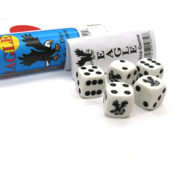 Eagle Dice Game 5 Dice Set with Travel Tube and Instructions - Your Source for Gaming Essentials Store