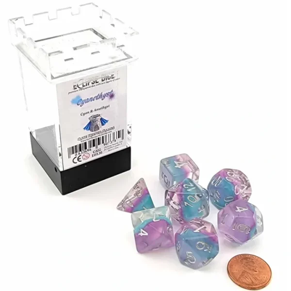 Eclipse Dice 7 Piece Polyhedral DnD Dice Set - Cyanethyst - Your Source for Gaming Essentials Sale