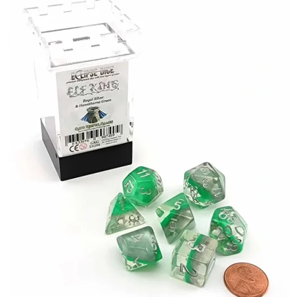 Eclipse Dice 7 Piece Polyhedral DnD Dice Set - Elf King - Your Source for Gaming Essentials Store