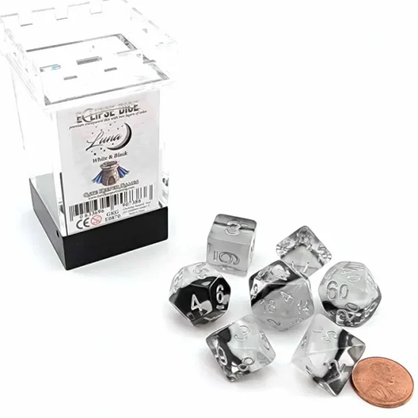 Eclipse Dice 7 Piece Polyhedral DnD Dice Set - Luna - Your Source for Gaming Essentials Clearance