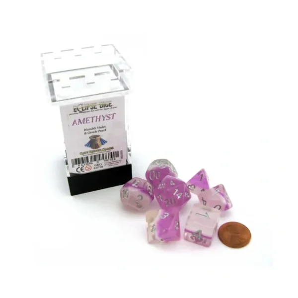 Eclipse Dice 7 Piece Polyhedral DnD Dice Set - Amethyst - Your Source for Gaming Essentials New