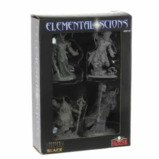 Tabletop Miniatures | Elemental Scions Boxed Set #44147 Bones Black Unpainted Plastic Figures - Your Source for Gaming Essentials