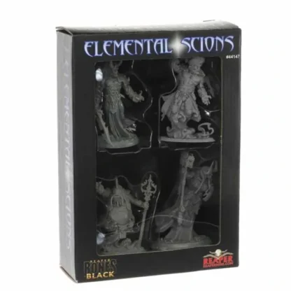 Tabletop Miniatures | Elemental Scions Boxed Set #44147 Bones Black Unpainted Plastic Figures - Your Source for Gaming Essentials