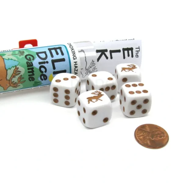 Elk Dice Game with 5 Dice Travel Tube and Gaming Instructions - Your Source for Gaming Essentials Discount