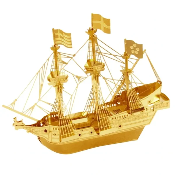 Fascinations Metal Earth Golden Hind Ship Gold Laser Cut 3D Metal Model Kit - Your Source for Gaming Essentials Fashion