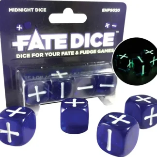 Fate Dice: Midnight Dice (Single-Player Pack, 4 Dice) - Your Source for Gaming Essentials Cheap