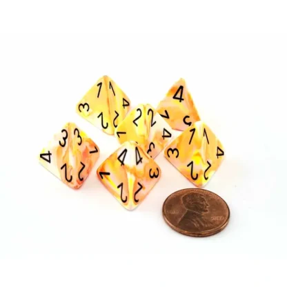 Festive 18mm D4 Chessex Dice, 6 Pieces - Sunburst with Black Numbers - Your Source for Gaming Essentials Best Sale