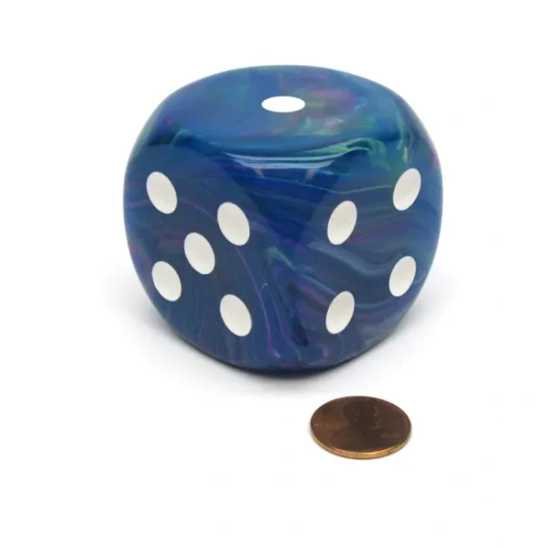 Festive 50mm Huge Large D6 Chessex Dice, 1 Piece - Waterlily with White Pips - Your Source for Gaming Essentials Outlet