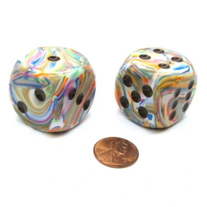 Festive 30mm Large D6 Chessex Dice, 2 Pieces - Vibrant with Brown Pips - Your Source for Gaming Essentials Fashion