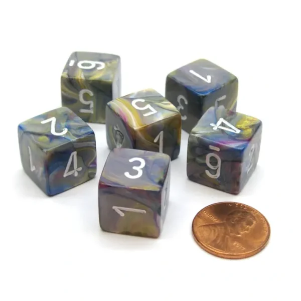 Festive 15mm 6-Sided D6 Numbered Chessex Dice, 6 Pieces - Carousel with White - Your Source for Gaming Essentials Best