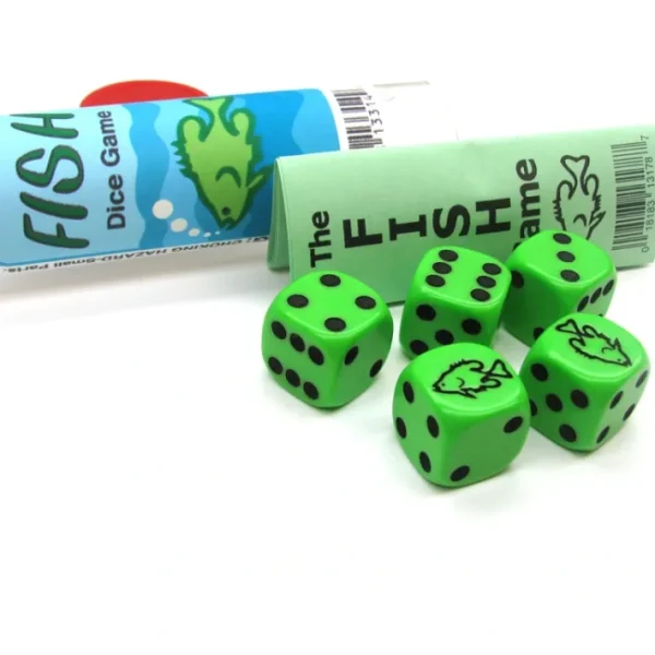 Fish Dice Game 5 Dice Set with Travel Tube and Instructions - Your Source for Gaming Essentials Discount