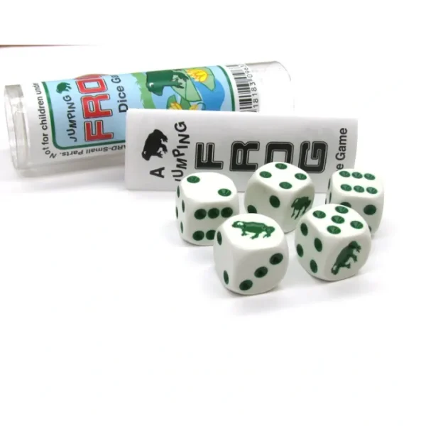 Frog Dice Game 5 Dice Set with Travel Tube and Instructions - Your Source for Gaming Essentials Cheap