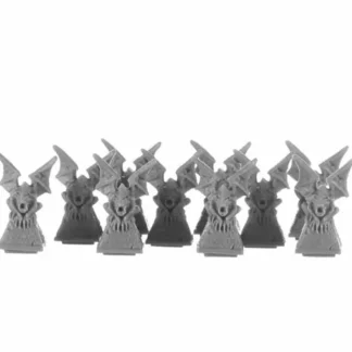 Gargoyle Pillar Tops (10) #77731 Dark Heaven Legends Bones Unpainted Plastic Miniature Figure - Your Source for Gaming Essentials Best