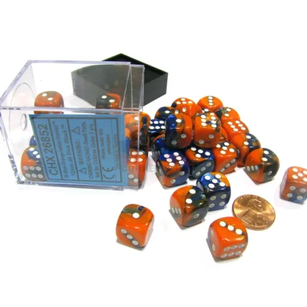 Gemini 12mm D6 Chessex Dice Block (36 Dice) - Blue-Orange with White Pips - Your Source for Gaming Essentials Discount