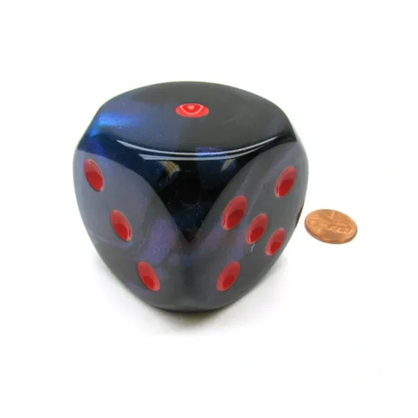 Gemini 50mm Huge Large D6 Chessex Dice, 1 Piece - Black-Starlight with Red Pips - Your Source for Gaming Essentials Best Sale