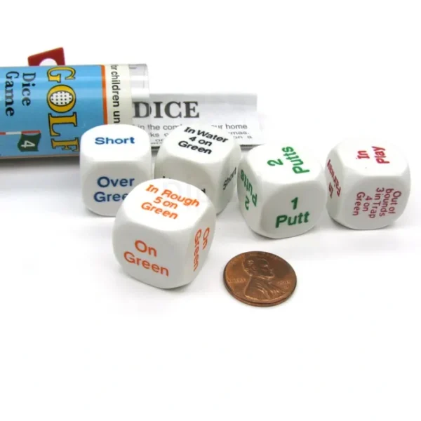 Golf Dice Game with 5 Dice Travel Tube and Gaming Instructions - Your Source for Gaming Essentials Fashion