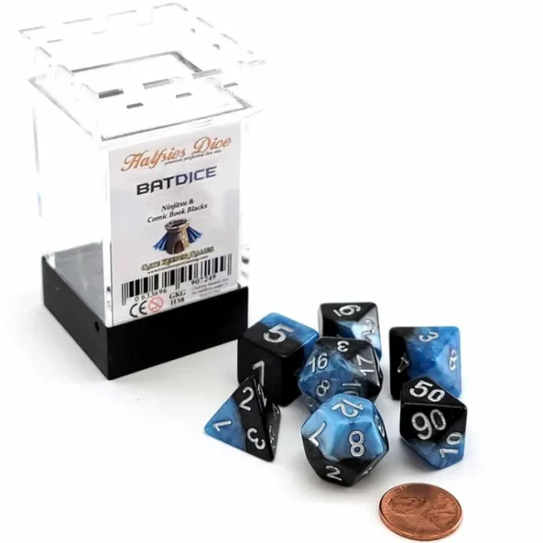 Halfsies Dice 7 Piece Polyhedral DnD Dice Set - Bat - Your Source for Gaming Essentials Hot