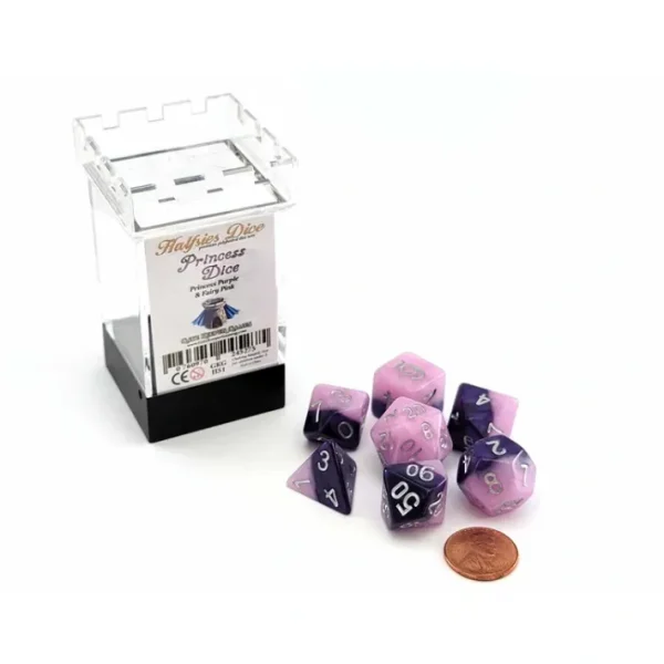 Halfsies Dice 7 Piece Polyhedral DnD Dice Set - Princess - Your Source for Gaming Essentials Fashion