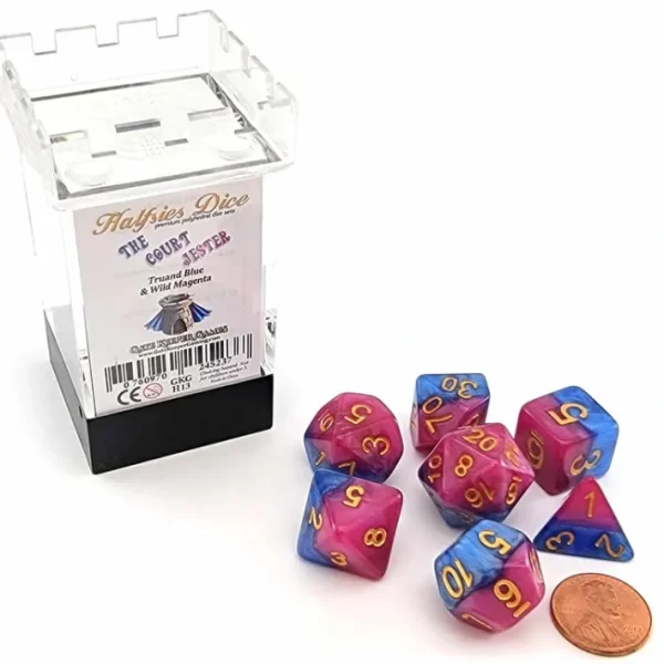 Halfsies Dice 7 Piece Polyhedral DnD Dice Set - The Court Jester - Your Source for Gaming Essentials Flash Sale
