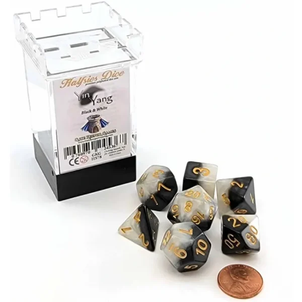 Halfsies Dice 7 Piece Polyhedral DnD Dice Set - Yin Yang - Your Source for Gaming Essentials Shop