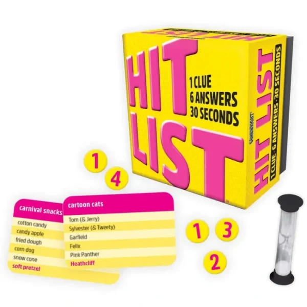 Hit List Party Game: 1 Clue, 6 Answers, 30 Seconds - Your Source for Gaming Essentials Cheap