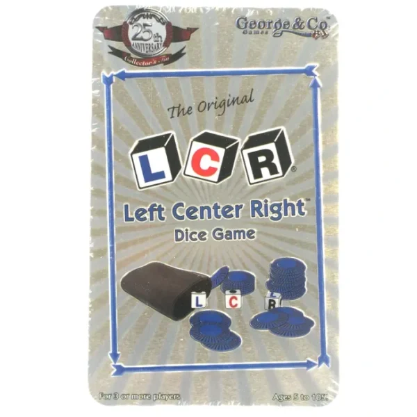 Left Center Right (LCR) Dice Game - 25th Anniversary Collector's Tin - Your Source for Gaming Essentials Shop