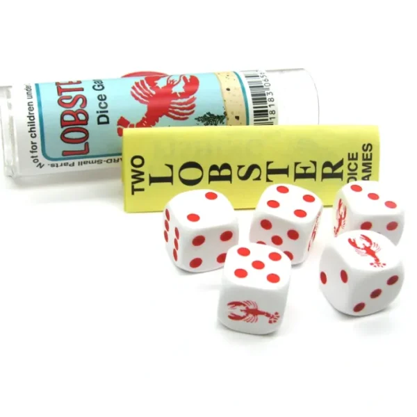 Lobster Dice Game 5 Dice Set with Travel Tube and Instructions - Your Source for Gaming Essentials Shop