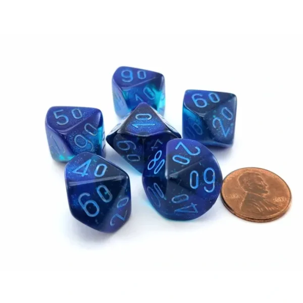 Luminary Gemini 16mm Tens D10 Dice, 6 Pieces - Blue-Blue with Light Blue - Your Source for Gaming Essentials Discount