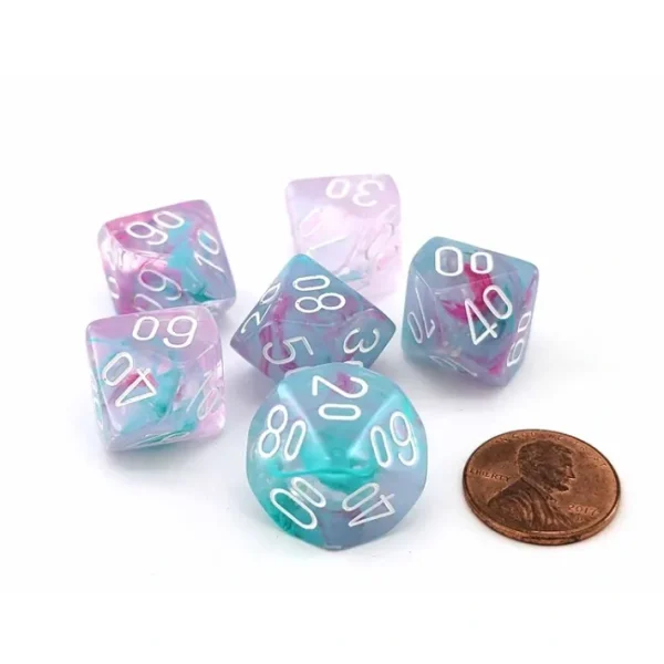 Luminary Nebula 16mm Tens D10 Percentile Dice, 6 Pieces - Wisteria with White - Your Source for Gaming Essentials Best Sale
