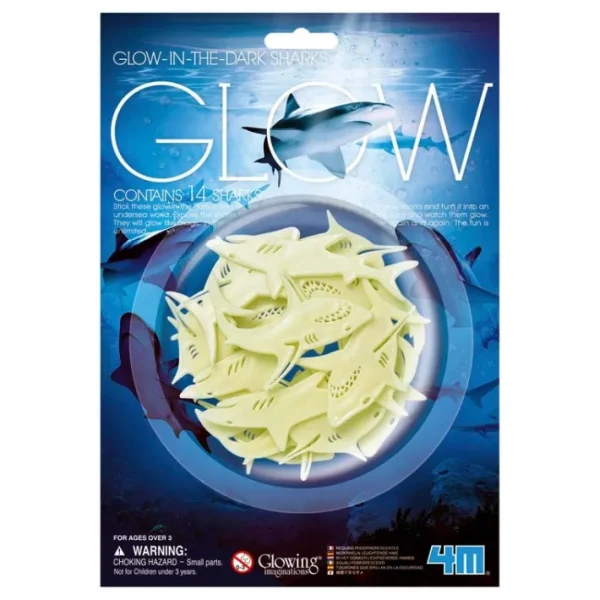 4M Pack of 14 Glow In The Dark Sharks - Your Source for Gaming Essentials Shop