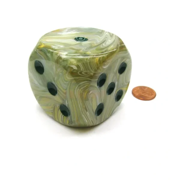 Marble 50mm Huge Large D6 Chessex Dice, 1 Piece - Green with Dark Green Pips - Your Source for Gaming Essentials Shop