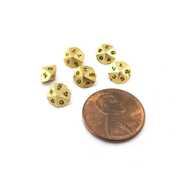 Micro Metal 5mm Gold Colored Chessex Dice, 6 Pieces - D10 - Your Source for Gaming Essentials Store