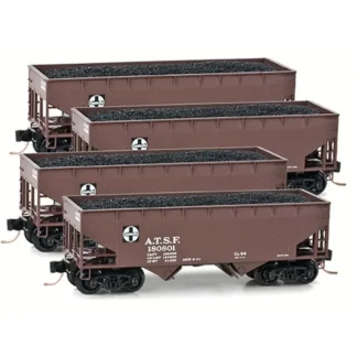 Trains | Micro-Trains 99300094 N ATSF 33' 2-Bay Side Hopper w/Load Runner Pack (Set of 4) - Your Source for Gaming Essentials