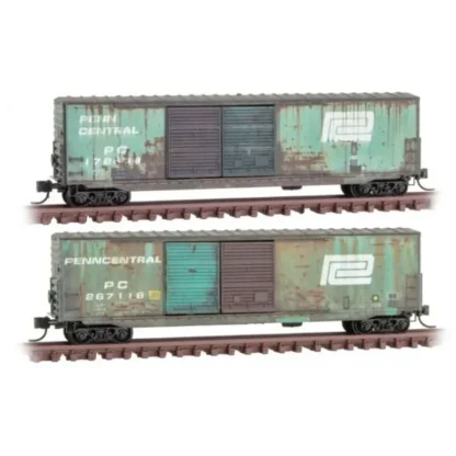 Trains | Micro-Trains 99305840 N Scale Penn Central Weathered Boxcar (Set of 2) LN/Box - Your Source for Gaming Essentials