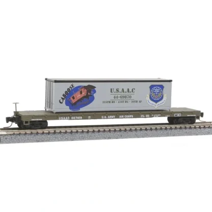 Trains | Micro-Trains 52400102 Z USAAC 60' Steel Flatcar w/40' Container Load #664709 - Your Source for Gaming Essentials