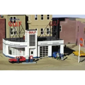 Trains | Miller Engineering 930 HO Gulf Gas Station Kit - Your Source for Gaming Essentials