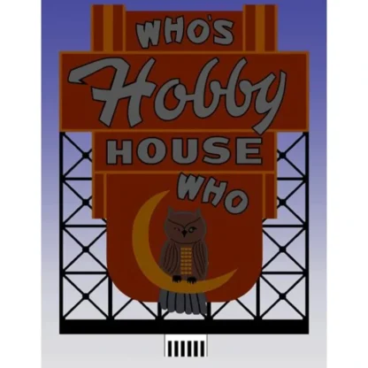 Trains | Miller Engineering 441402 HO/N Who's Hobby House Animated Neon Billboard - Your Source for Gaming Essentials
