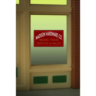 Trains | Miller Engineering 8920 HO/O Madison Hardware Lionel Trains Animated Window Sign - Your Source for Gaming Essentials