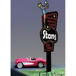 Trains | Miller Engineering 7681 HO/O Stan's Drive-In Double-Sided Animated Neon Sign - Your Source for Gaming Essentials