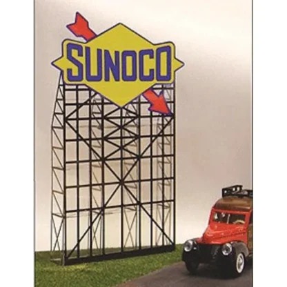 Trains | Miller Engineering 3581 HO/O Sunoco Roadside Billboard Animated Neon Style Sign - Your Source for Gaming Essentials