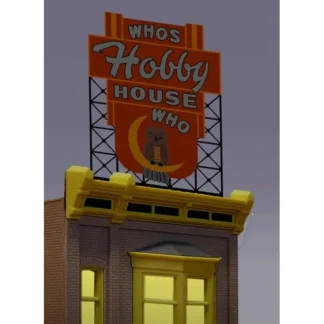 Trains | Miller Engineering 881401 O/HO Who's Hobby House Animated Neon Billboard Large - Your Source for Gaming Essentials
