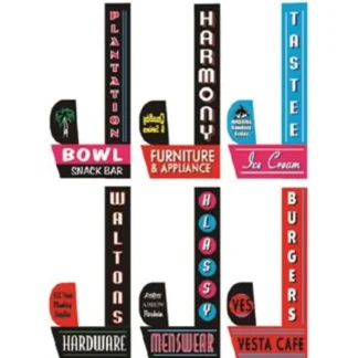 Trains | Miller Engineering 67822-R Animated Sign Kit Downtown Series #2 Right Medium - Your Source for Gaming Essentials